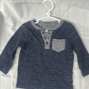 Cat & Jack Dark Blue Long Sleeve Henley